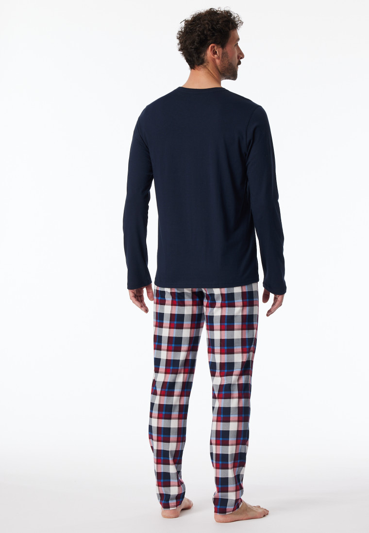 Pajamas long checks midnight blue - X-Mas Family | SCHIESSER Pajamas long checks midnight blue - X-Mas Family | SCHIESSER