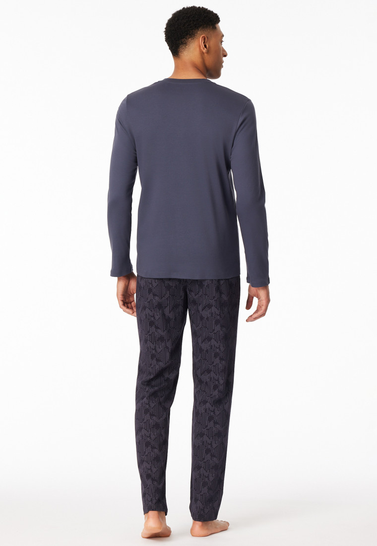 Pyjama lange knoopsluiting kolen - Fine Interlock