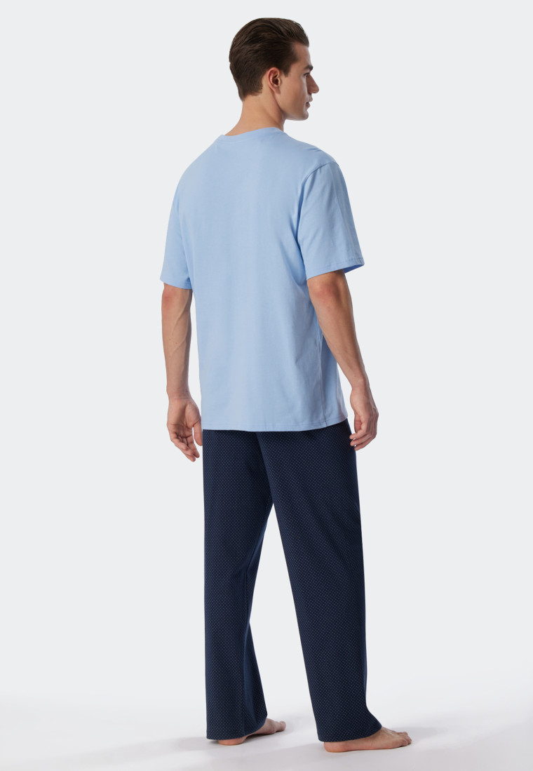 Schlafanzug lang Kurzarm Brusttasche Kreise air - Essentials Nightwear