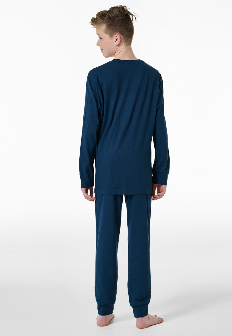 Pyjama long imprimé motif bleu - Nightwear