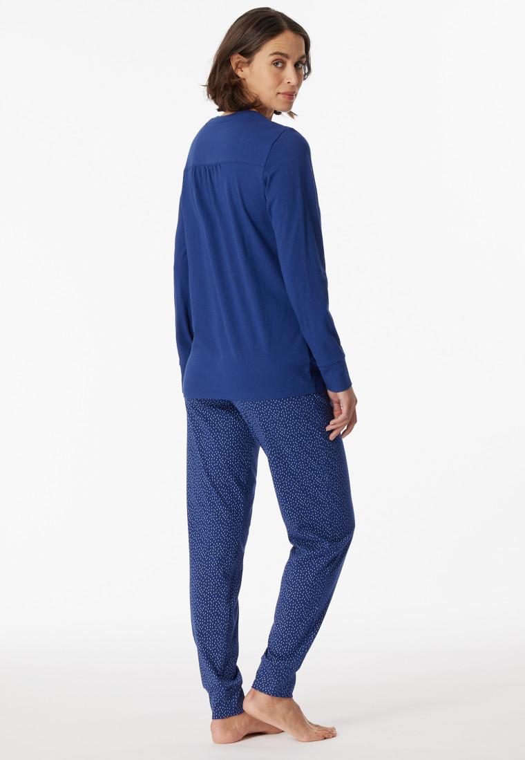 Pyjama lang | Essentials marineblauw SCHIESSER Comfort -