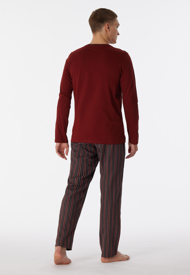 Pajamas long organic cotton stripes terracotta - selected! premium