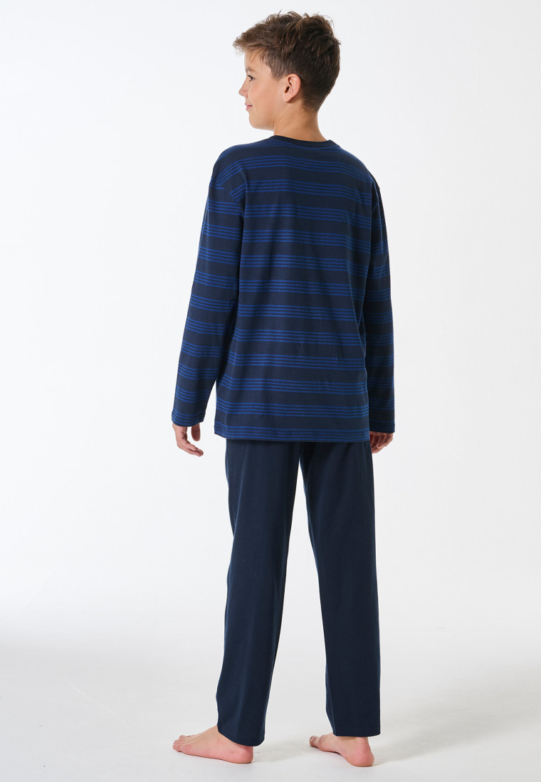 Lange pyjama streepjes nachtblauw - Teens Nightwear