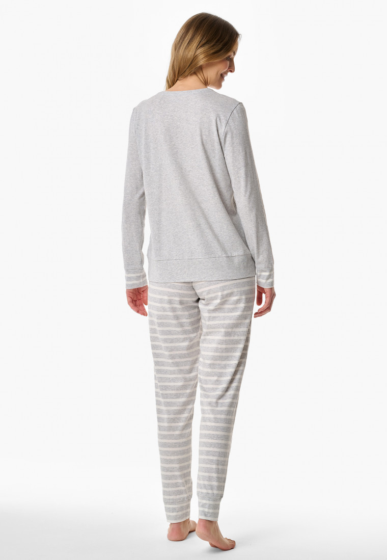 Long pyjamas silver-grey mottled - Casual Essentials