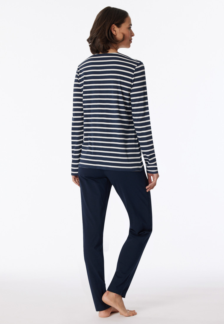 Midnight blue long striped pajamas - Casual Essentials