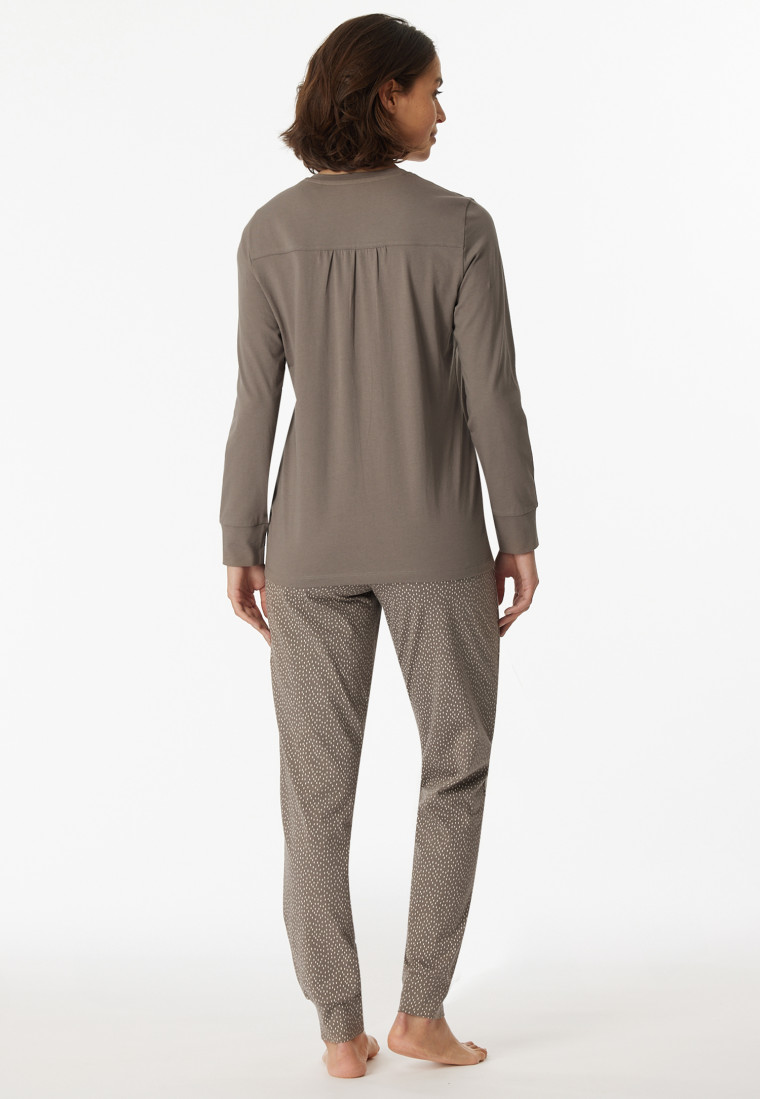 Pajamas long taupe - Comfort Essentials
