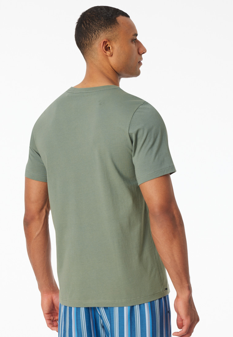 Shirt kurz arm V-Ausschnitt khaki - Mix+Relax
