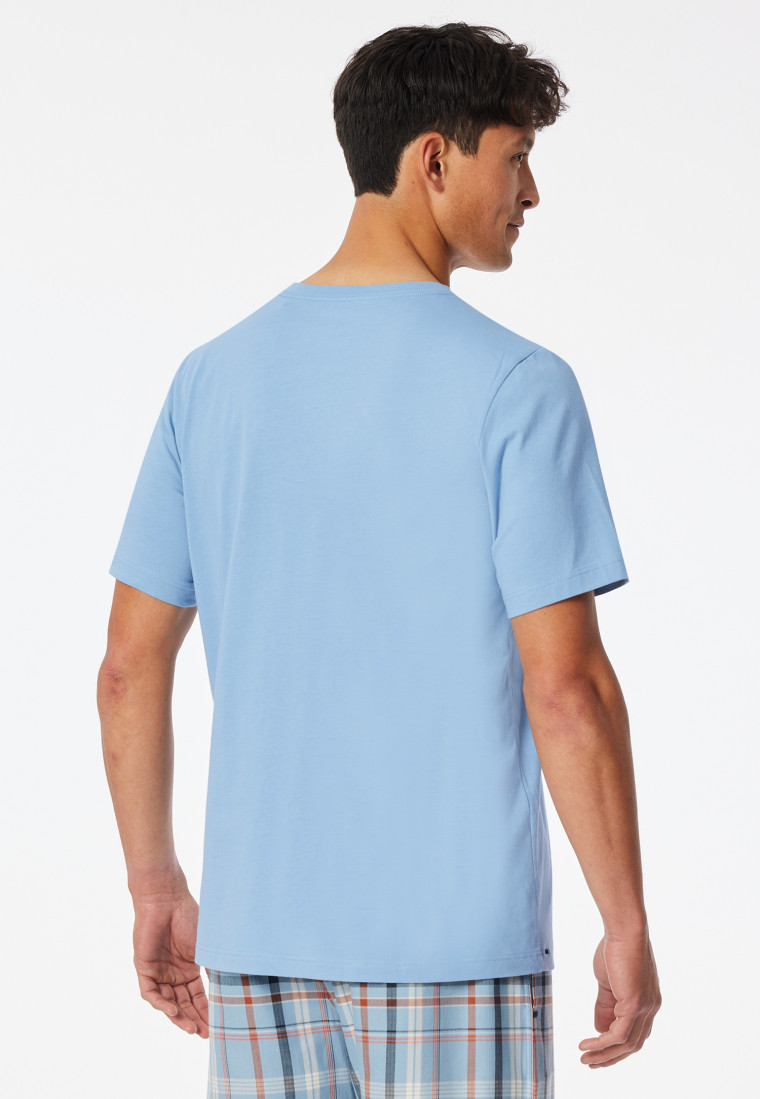 Shirt short sleeve v-neckline pacific blue - Mix+Relax