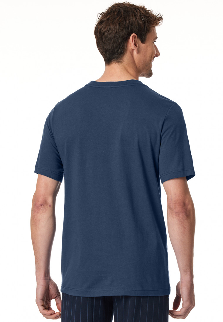 Shirt short sleeve v-neck royal - Mix+Relax
