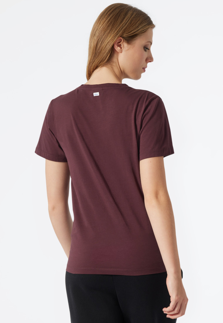 Shirt short-sleeve aubergine - Revival Antonia