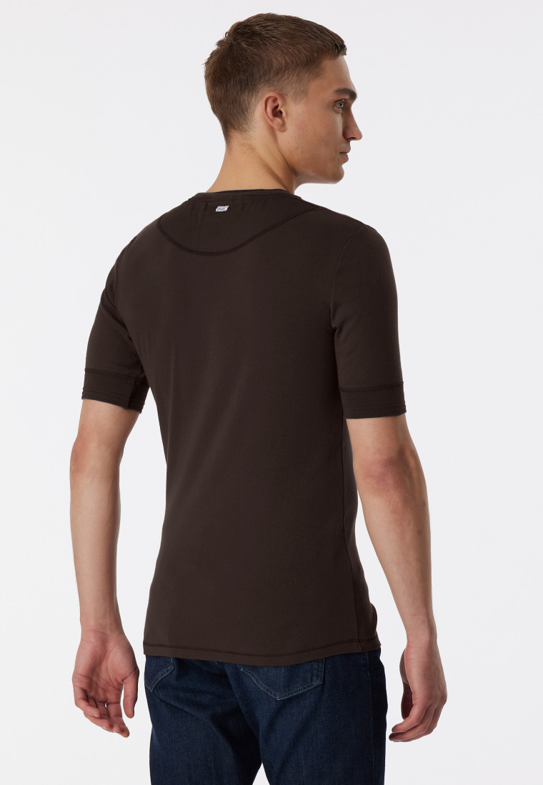 Shirt short-sleeved espresso - Revival Karl-Heinz