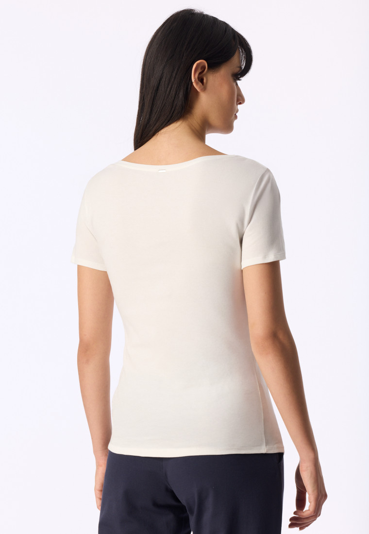 Shirt korte mouw fijnrib champagne - Naturschönheit