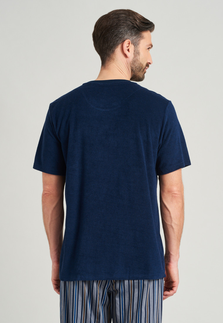 Shirt met korte mouwen badstof nachtblauw  Mix+Relax