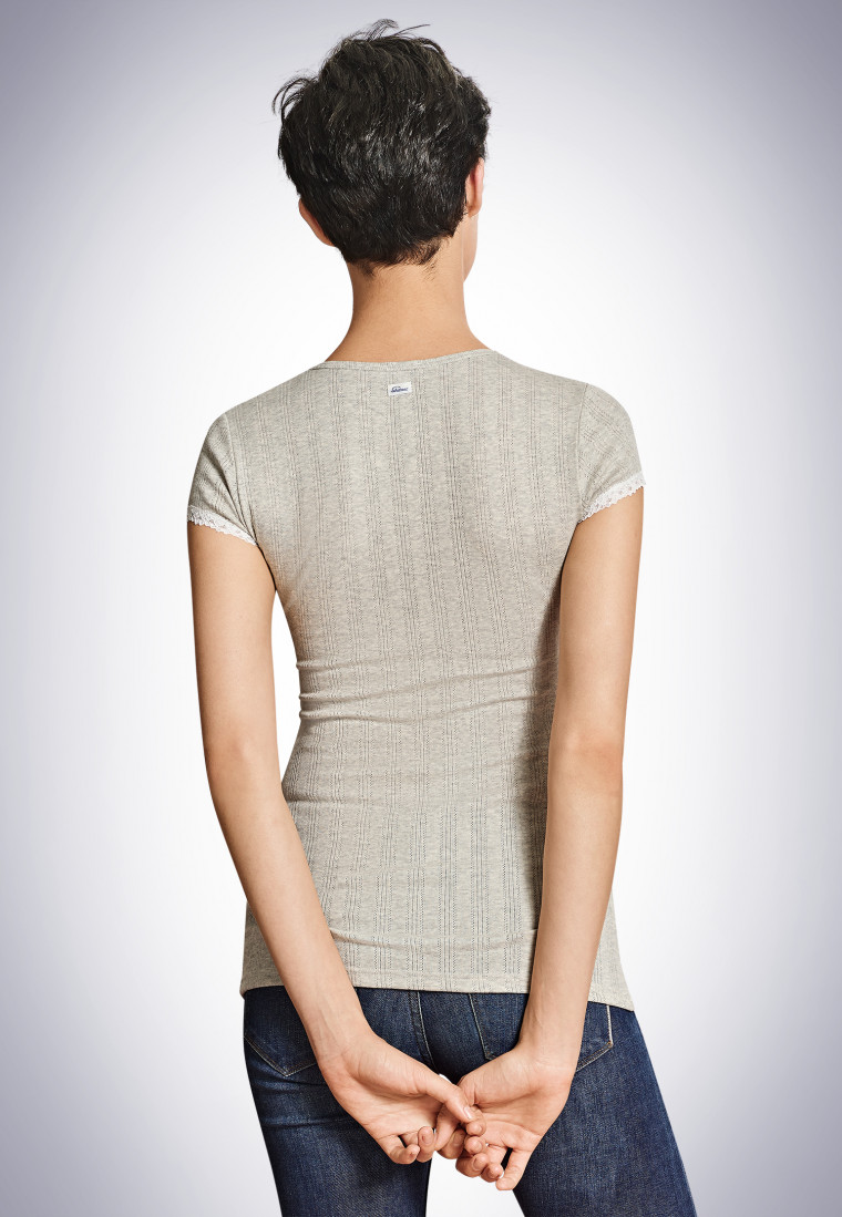 Shirt kurzarm grau meliert - Revival Agathe