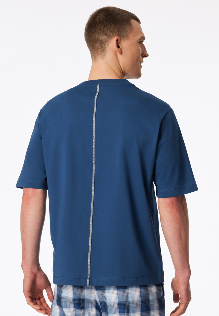 Shirt korte mouw heavy single jersey oversized atlantisch blauw - Mix+ Relax