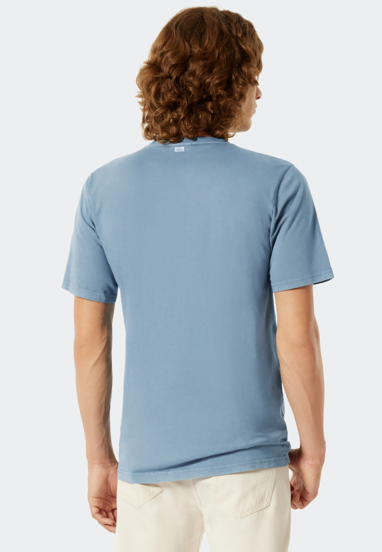 Tee-shirt bleu denim à manches courtes - Revival Hannes