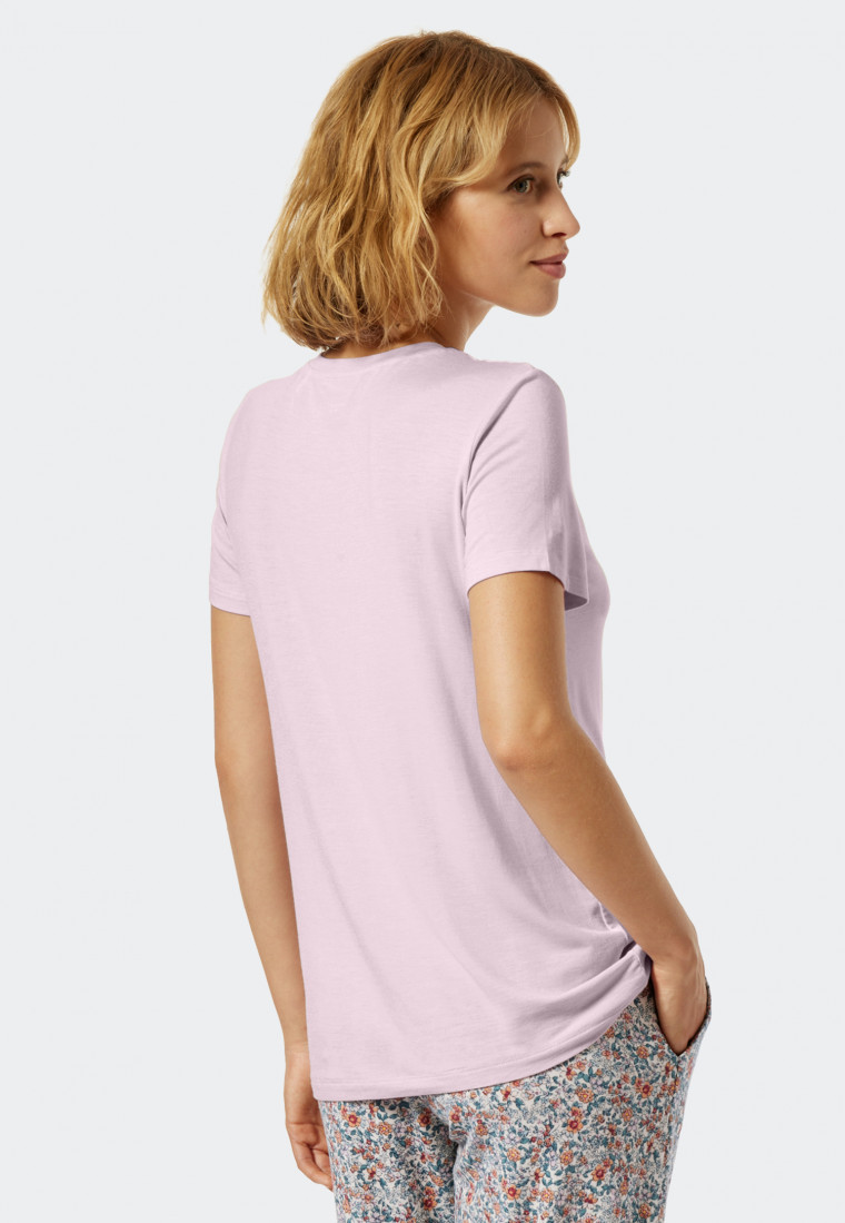 tee-shirt manches courtes en modal lilas - Mix + Relax