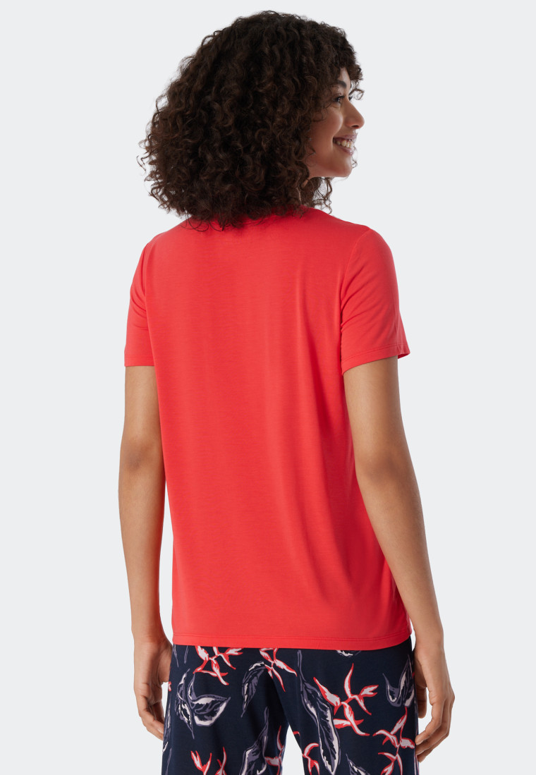 T-shirt manches courtes en modal rouge - Mix+Relax