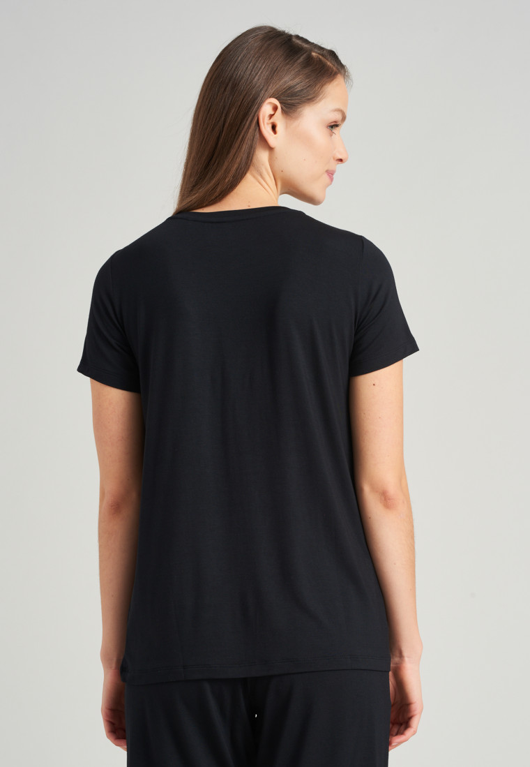 Short-sleeved shirt modal black - Mix + Relax