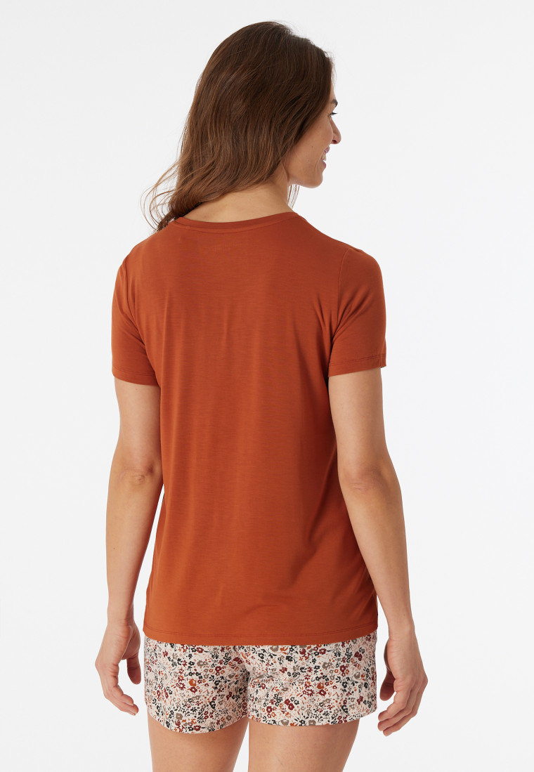 T-shirt manches manches courtes en modal whisky - Mix+Relax