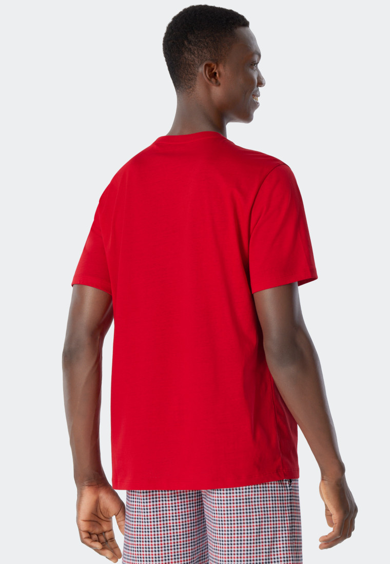 Tee-shirt manches courtes coton bio mercerisé rouge - Mix+Relax