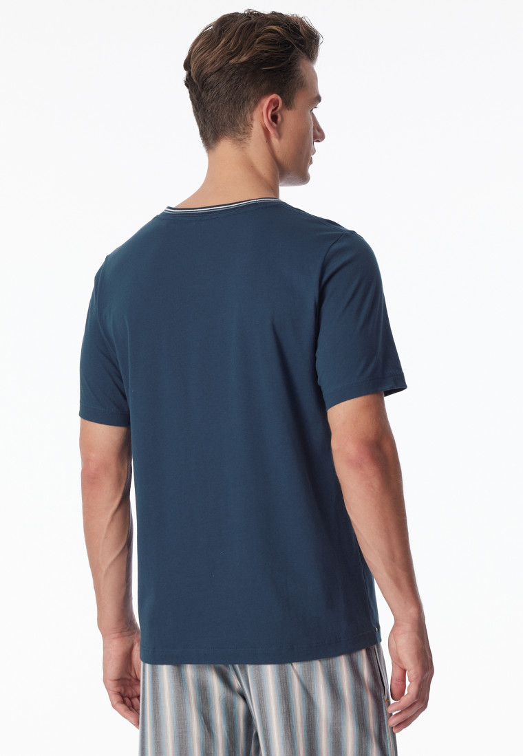 Shirt korte mouw Organic Cotton strepen admiral - Mix+Relax