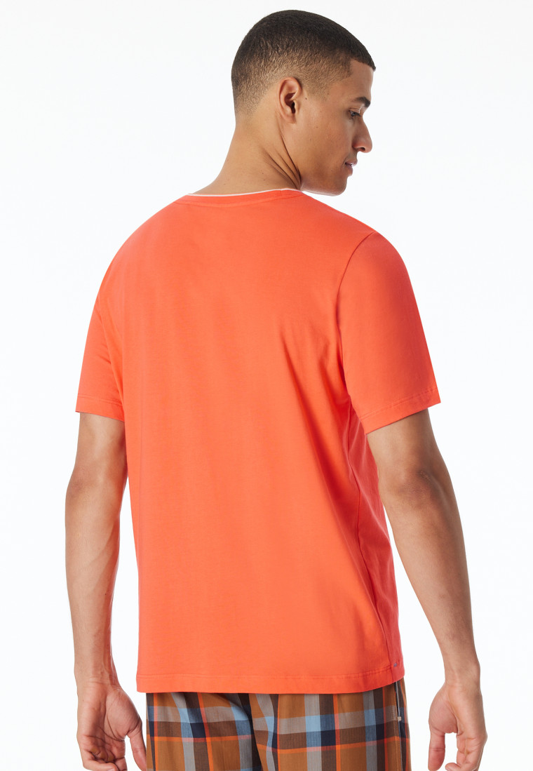 Shirt kurzarm Organic Cotton Streifen orange - Mix+Relax
