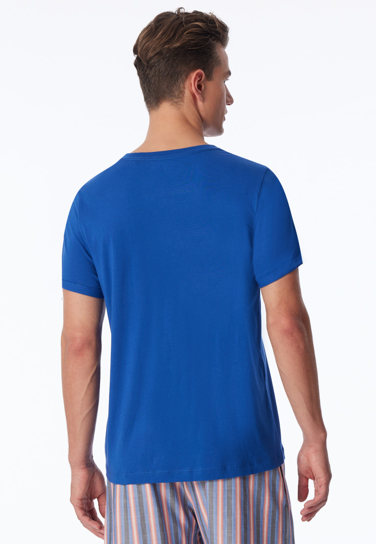 Shirt korte mouw Biologisch Katoen V-hals indigo - Mix+Relax