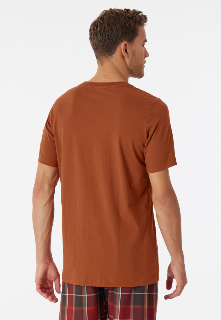 Shirt korte mouwen biologisch katoen whisky - Mix+Relax