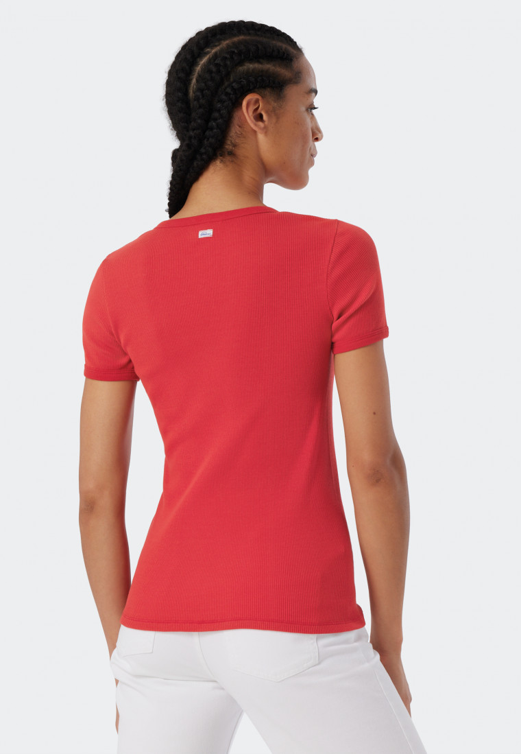 Shirt korte mouw rood - Revival Greta