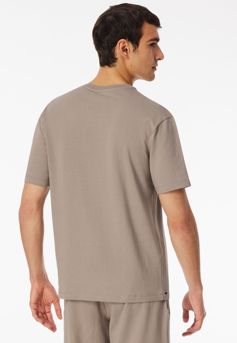 Shirt short sleeve sweat fabric clay red - Mix+Relax