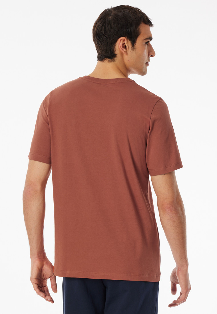 Shirt kurzarm Sweat-Qualität terracotta - Mix+Relax