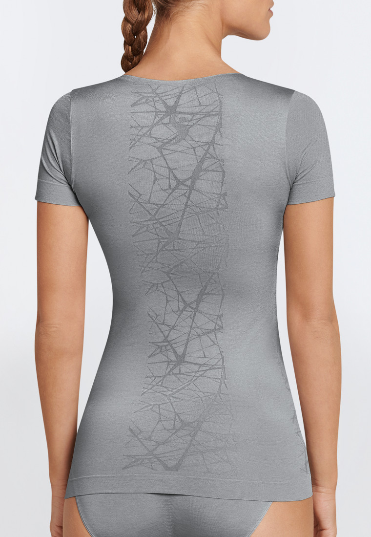 Maglia a maniche corte ultraleggera senza cuciture di colore grigio argento - Active Mesh Light