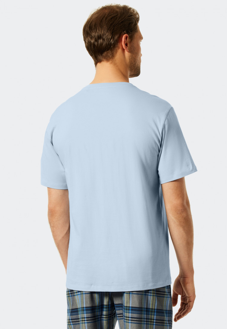 Shirt korte mouwen V-hals air-blue- Mix+Relax