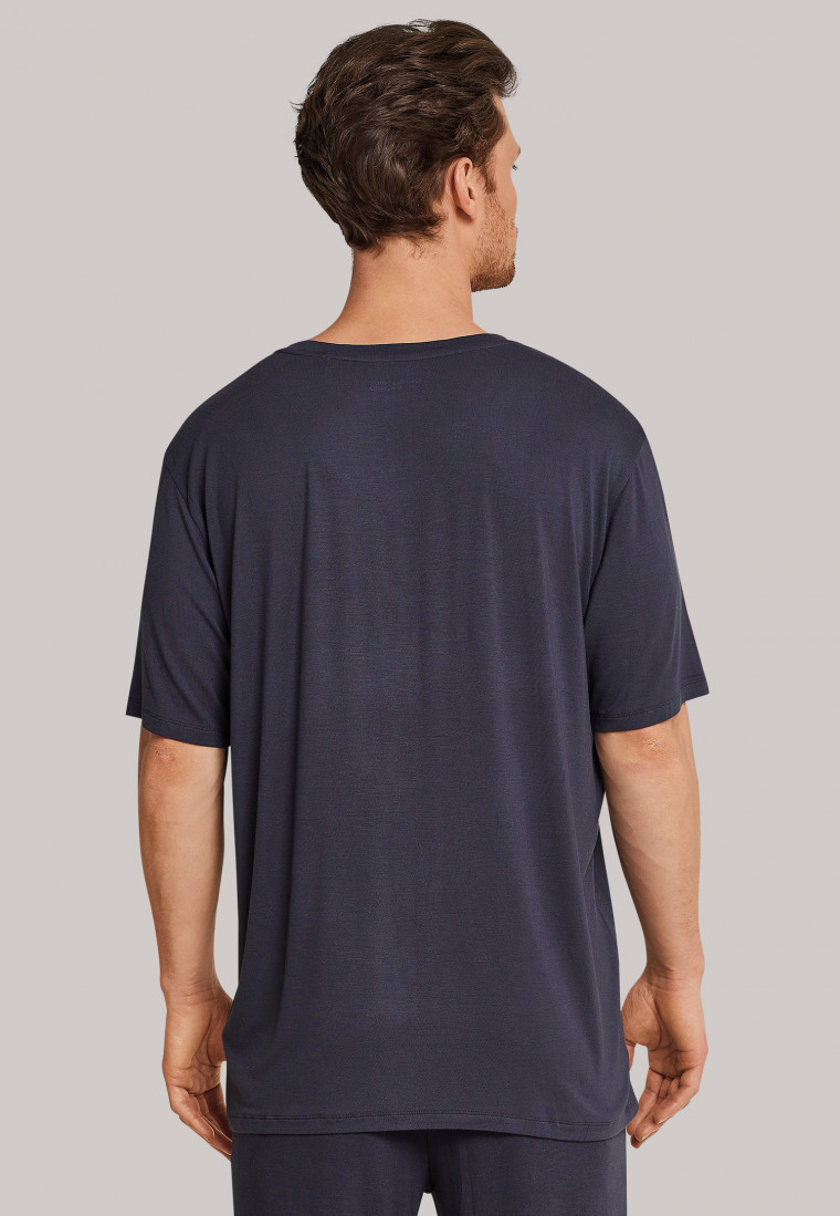 Shirt kurzarm V-Ausschnitt dunkelgrau - Mix+Relax