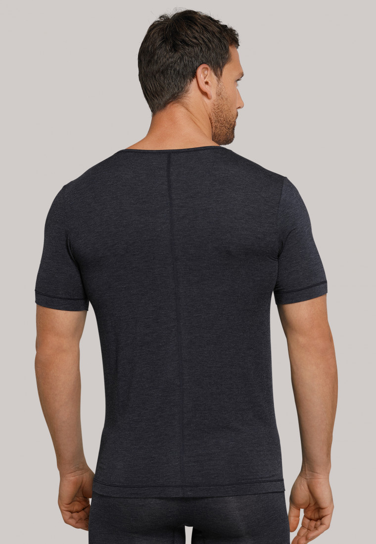 Shirt korte mouwen V-hals nachtblauw - Personal Fit