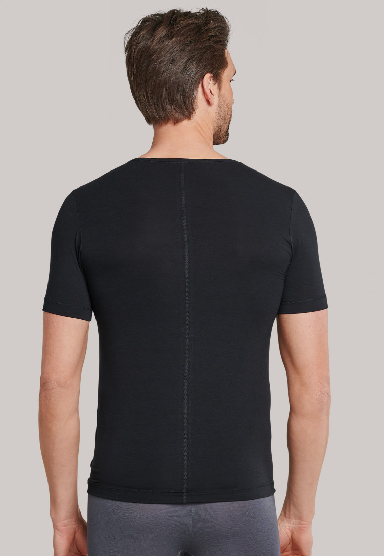 Tee-shirt à manches courtes à encolure en V noir - Personal Fit