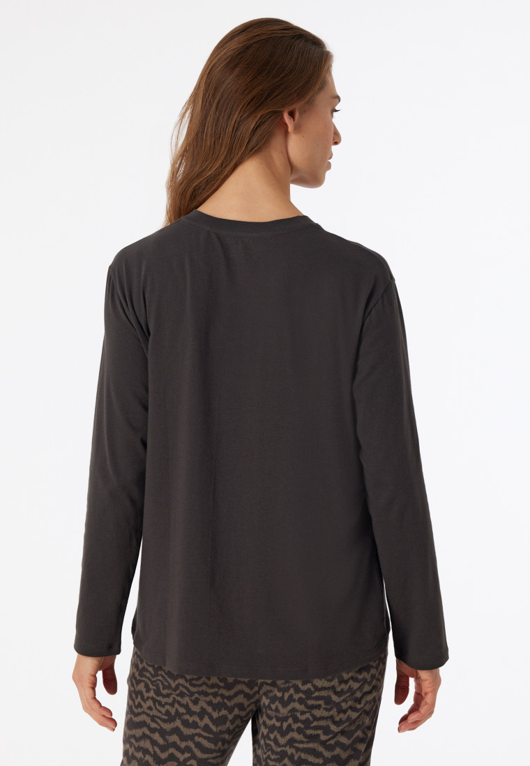 Shirt lange mouwen antraciet - Mix+Relax