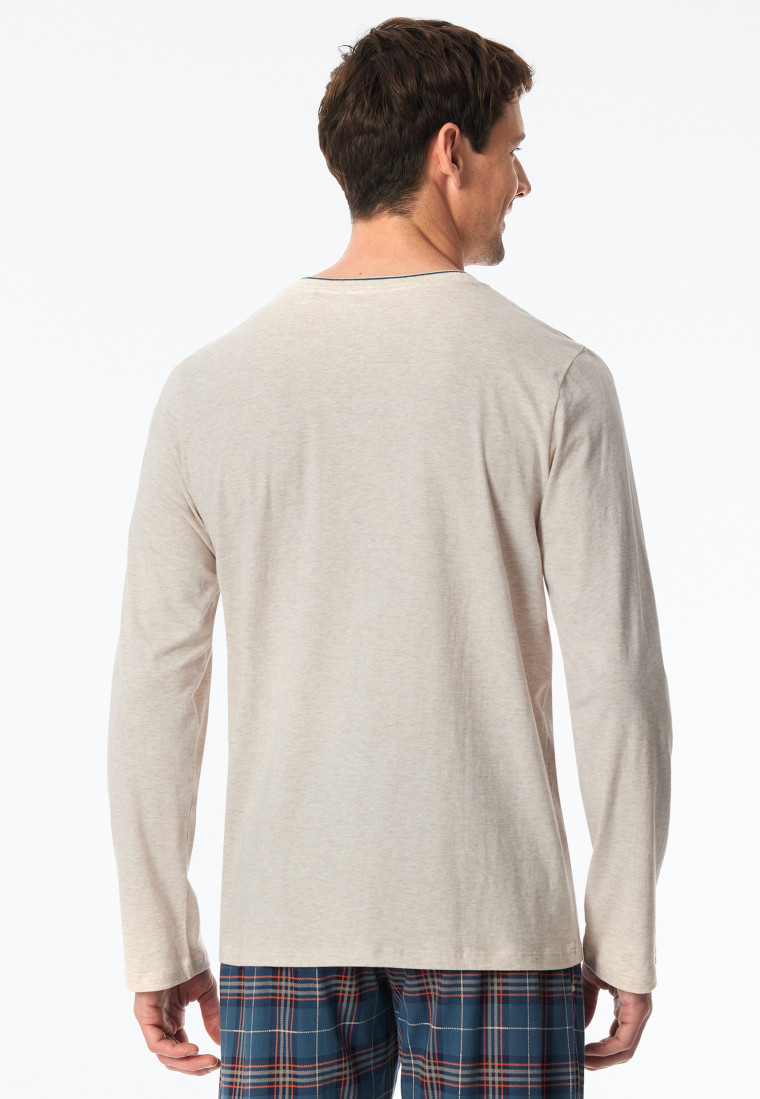 Long-sleeve mottled beige shirt - Mix+Relax