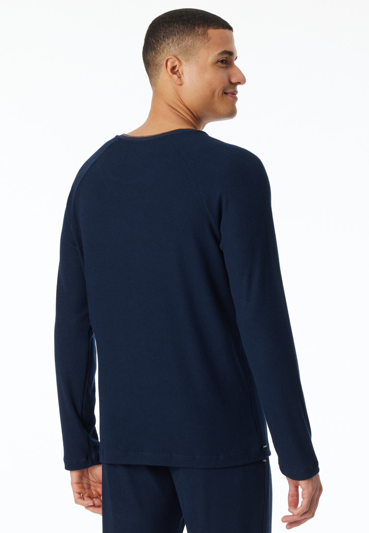 Shirt long-sleeve double rib midnight blue - Mix+Relax