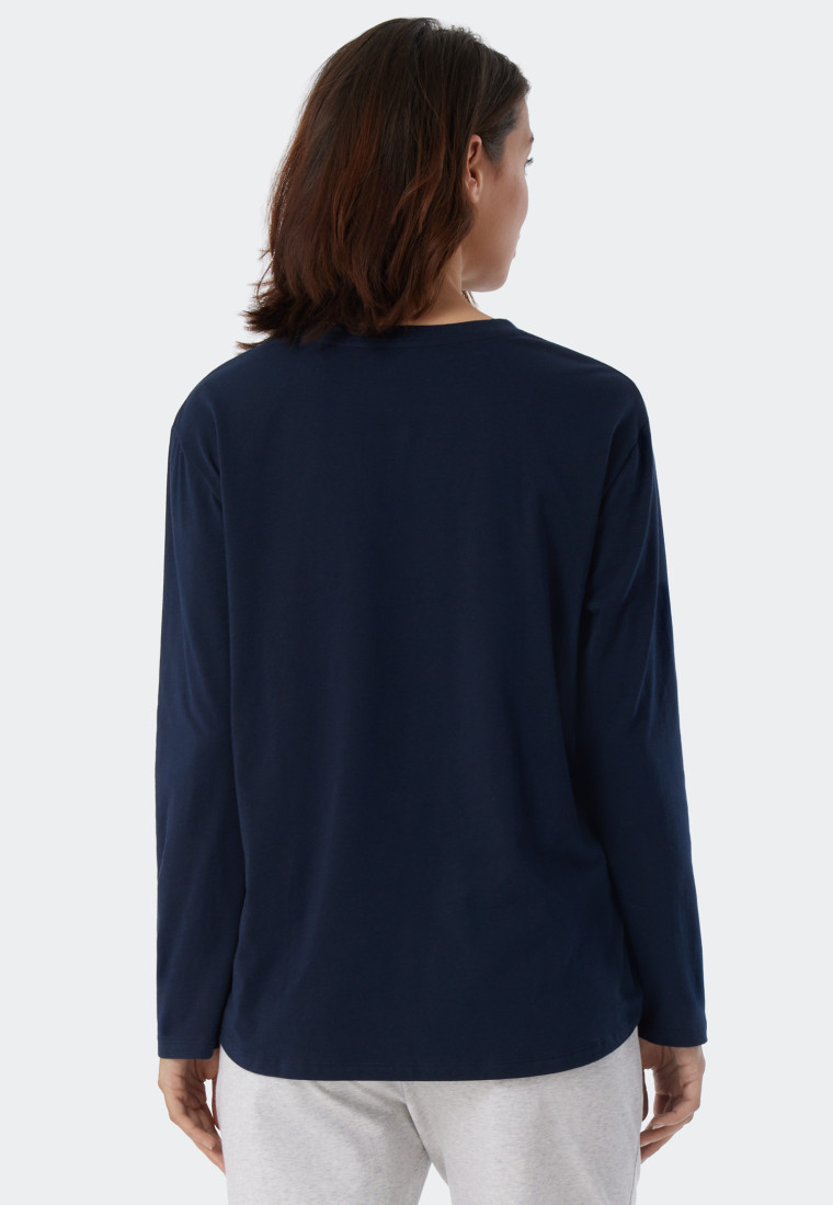 Shirt lange mouwen donkerblauw - Mix+Relax