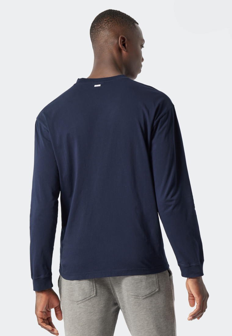 T-shirt à manches longues bleu foncé - Revival Hannes