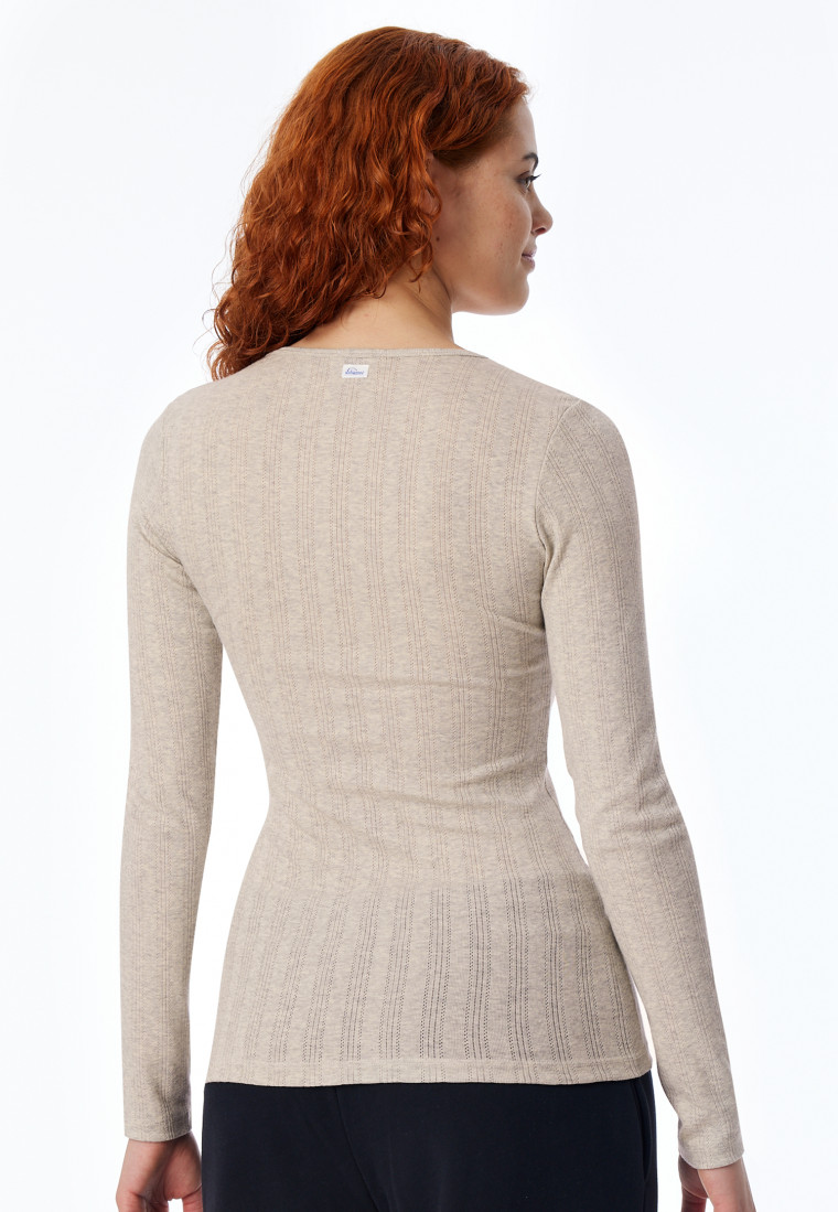 Shirt long-sleeved heather gray - Revival Agathe