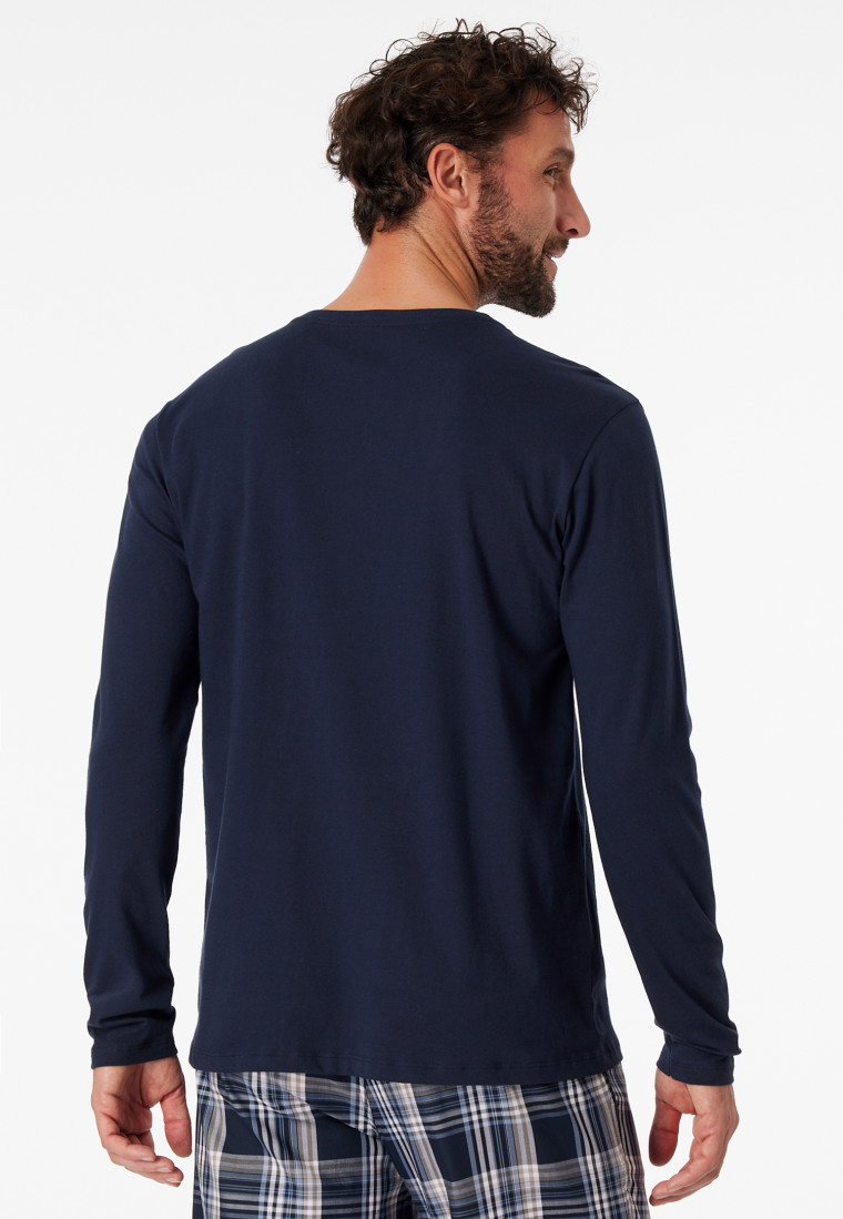 - Mix+Relax langarm rundhals dunkelblau Shirt Jersey | SCHIESSER