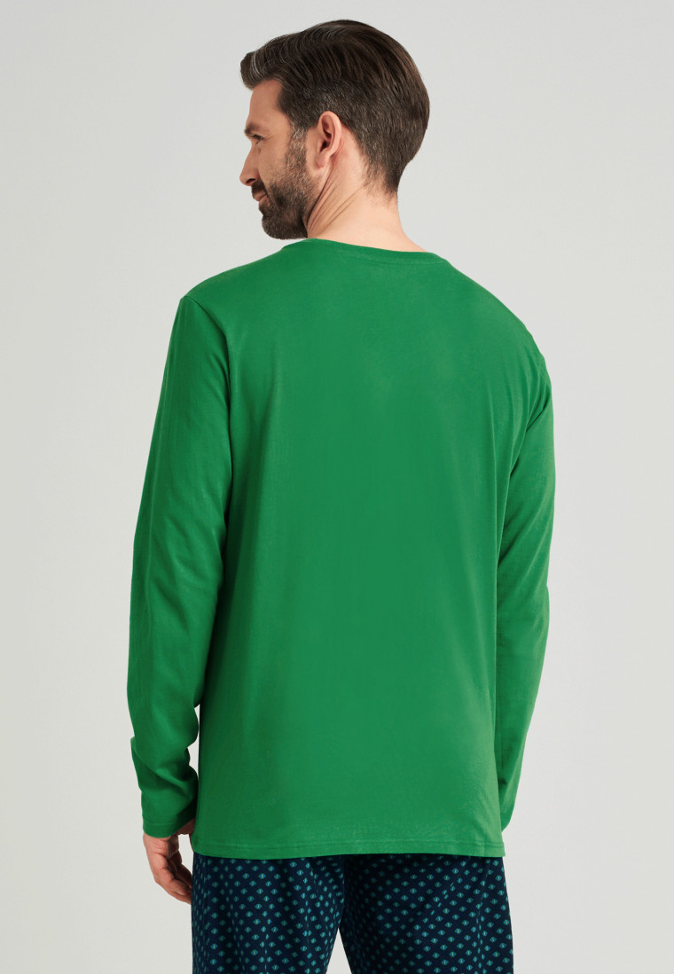 Shirt long-sleeved jersey crew neck green - Mix & Relax