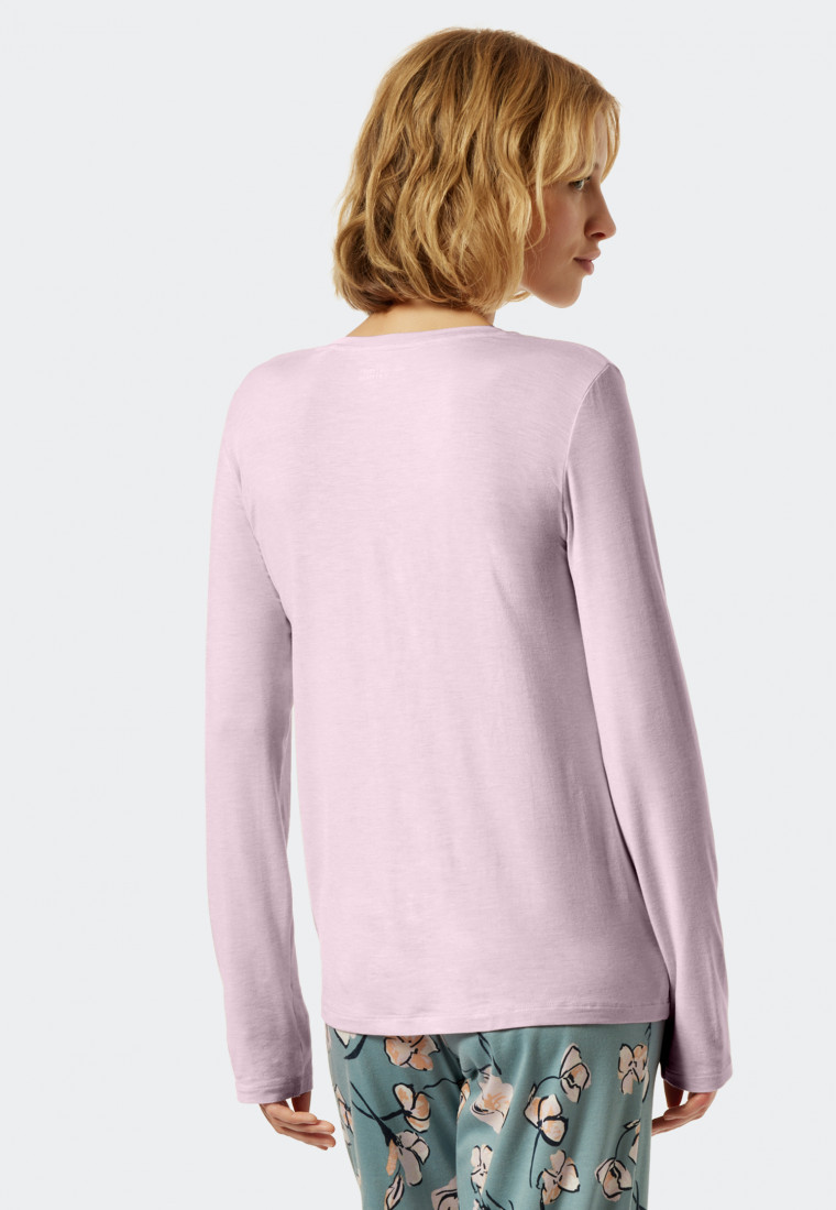 Shirt long-sleeved modal V-neck lilac - Mix & Relax