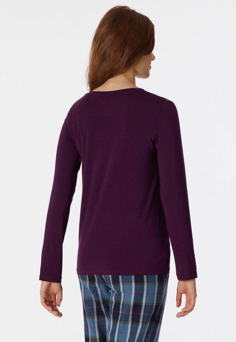 Shirt long-sleeved modal V-neck plum - Mix & Relax