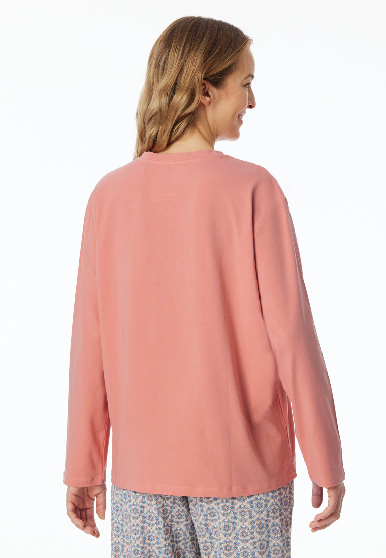 Shirt lange mouwen ronde hals papaya - Mix+ Relax