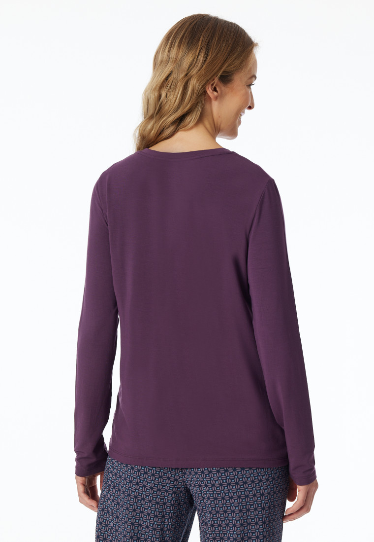 Shirt langarm rundhals pflaume - Mix+Relax