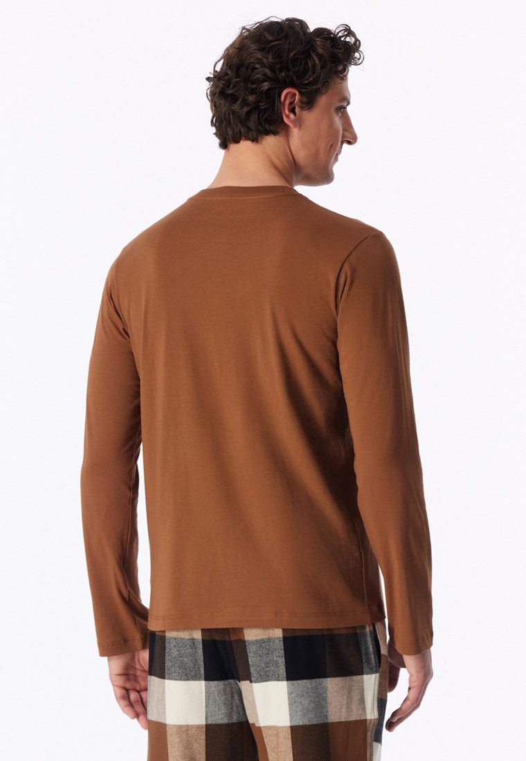 Shirt met lange mouwen, kleur toffee - Mix+ Relax